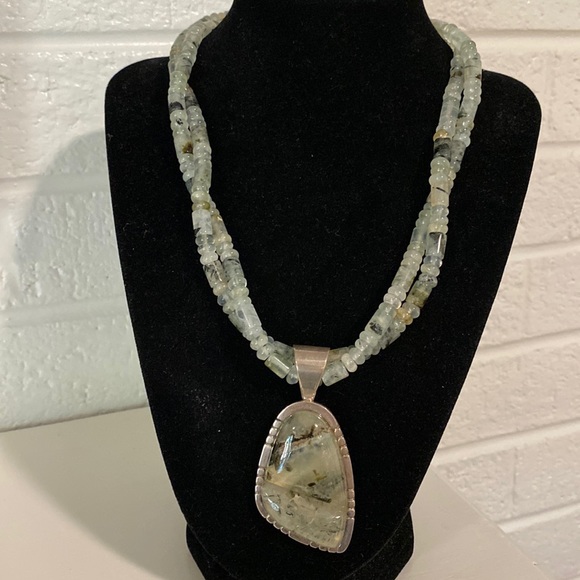 Sterling Green Quartz Necklace